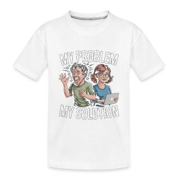 Graphiste : mon problème, ma maman pictogramme, papa. - T-shirt bio Premium Enfant - blanc - Devant