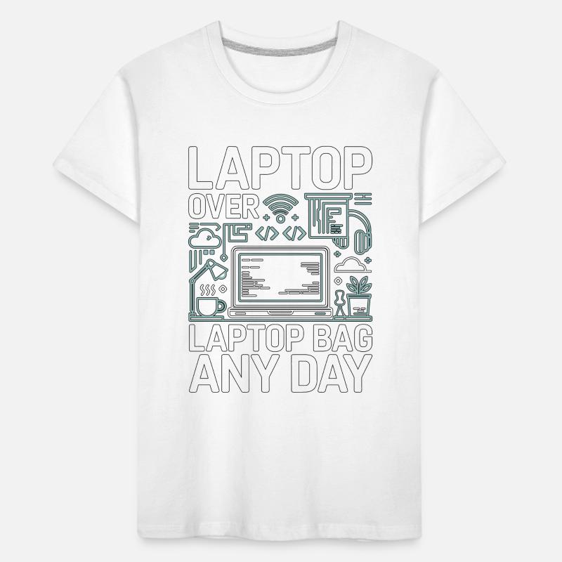 Remote Developer Laptop Over Laptop Remote Tech Kinder Premium Bio T-Shirt