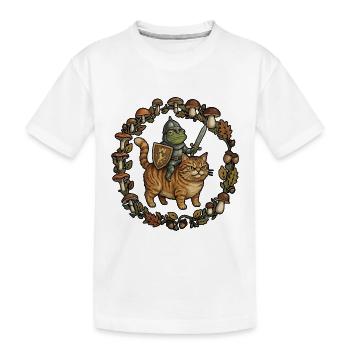 Medieval Frog On Cat Ren Faire Chevalier Medieval - T-shirt bio Premium Enfant - blanc - Devant