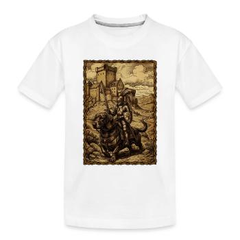 Chevalier médiéval à la foire ren-d’Teckel - T-shirt bio Premium Enfant - blanc - Devant