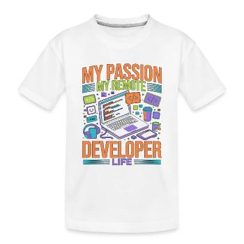 Remote Developer My Passion My Software Engineer - Kinder Premium Bio T-Shirt - Weiß - Vorne