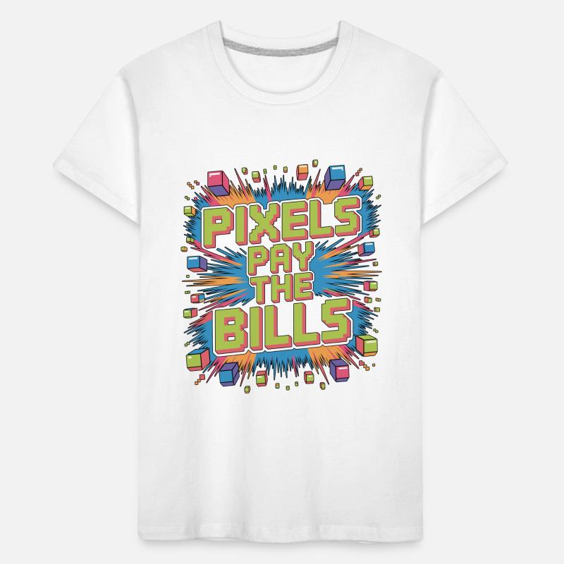 Game Developer Pixels Pay The Bills Web Developer Kinder Premium Bio T-Shirt