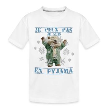 Hamster pyjama vert - Je peux pas j’suis en pyjama - T-shirt bio Premium Enfant - blanc - Devant