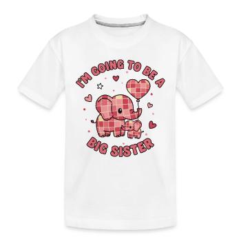 Révélation du sexe Je vais être un bébé de grande sœur - T-shirt bio Premium Enfant - blanc - Devant