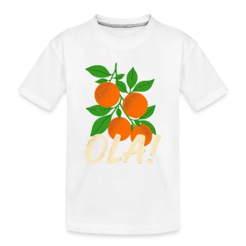 Olá Retro Orange Plants Holiday Greeting - Kids' Premium Organic T-Shirt - white - Front