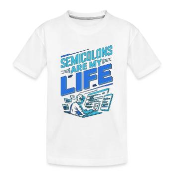 Développeur d’applications mobiles Point-virgule sont programmeurs d’applications - T-shirt bio Premium Enfant - blanc - Devant