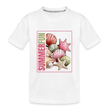 Coquillages amusants d’été et étoiles de mer - T-shirt bio Premium Enfant - blanc - Devant
