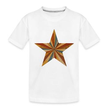 Étoile rétro avec rayures colorées Vintage Star - T-shirt bio Premium Enfant - blanc - Devant