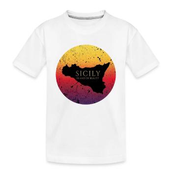 Carte de l’île italienne de Sicile, Sicile, Italie - T-shirt bio Premium Enfant - blanc - Devant
