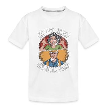 Électricien industriel mon problème : mon père pictogramme - T-shirt bio Premium Enfant - blanc - Devant