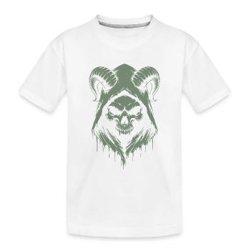 Crâne aux cornes - T-shirt bio Premium Enfant - blanc - Devant