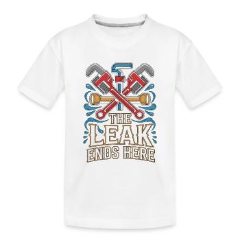 Maître plombier La fuite s’arrête ici Expert en plomberie - T-shirt bio Premium Enfant - blanc - Devant