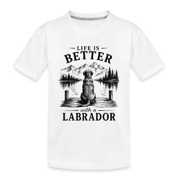 La chemise de Labrador La vie est meilleure - T-shirt bio Premium Enfant - blanc - Devant