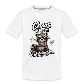 Chaos Organisationssystem Waschbär Shirt - Kinder Premium Bio T-Shirt - Weiß - Vorne