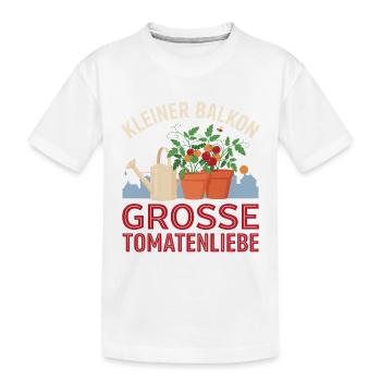 Kleiner Balkon Große Tomatenliebe - Kinder Premium Bio T-Shirt - Weiß - Vorne