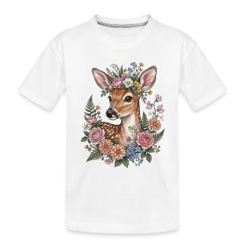 Festival folklorique des costumes traditionnels des fleurs de fauve de cerf cadeau de remplacement - T-shirt bio Premium Enfant - blanc - Devant