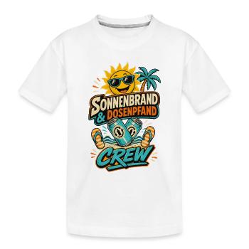 Sonnenbrand Dosenpfand Crew Shirt - Kinder Premium Bio T-Shirt - Weiß - Vorne