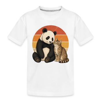 Panda et Cat - T-shirt bio Premium Enfant - blanc - Devant