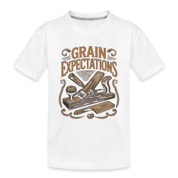 Cabinet Maker Grain Expectations Cabinet Expert - Kids' Premium Organic T-Shirt - white - Front