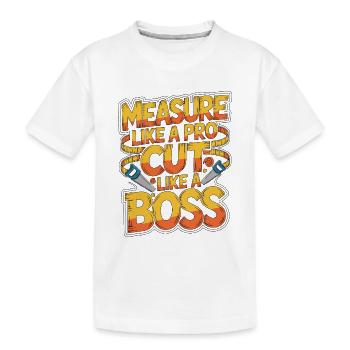 Ébéniste : mesure comme un expert professionnel - T-shirt bio Premium Enfant - blanc - Devant