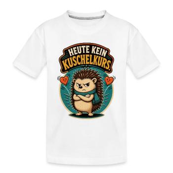 Igel Kein Kuschelkurs Shirt - Kinder Premium Bio T-Shirt - Weiß - Vorne