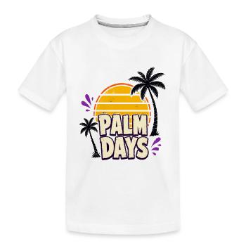 Palm Days – Couchers de soleil rétro et palmiers - T-shirt bio Premium Enfant - blanc - Devant