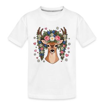 Festival folklorique Hirsch Edelweiss Hearts Costumes traditionnels - T-shirt bio Premium Enfant - blanc - Devant