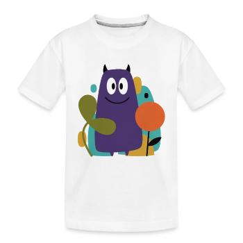 Petit monstre espiègle Petit Tout-Petit Cadeau - T-shirt bio Premium Enfant - blanc - Devant