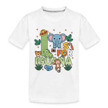 I Is For Iguana Zoo Party Jungle Zoo Birthday - Kids' Premium Organic T-Shirt - white - Front