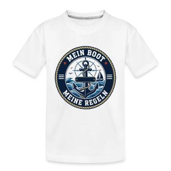 Mon bateau, mes règles – Déclaration du capitaine - T-shirt bio Premium Enfant - blanc - Devant