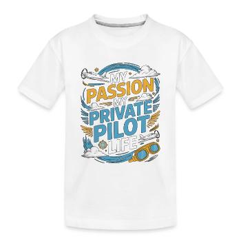 Pilote privé Ma passion Mon passionné d’aviation - T-shirt bio Premium Enfant - blanc - Devant