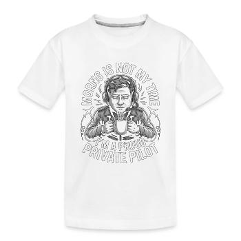 Le matin pilote privé n’est pas mon entraînement en aviation - T-shirt bio Premium Enfant - blanc - Devant