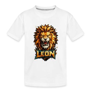 Leon Löwe Vorname Name Geschenk - Kinder Premium Bio T-Shirt - Weiß - Vorne