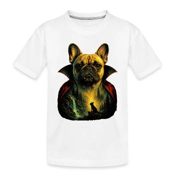 Chien d’Halloween bouledogue français dans le - T-shirt bio Premium Enfant - blanc - Devant
