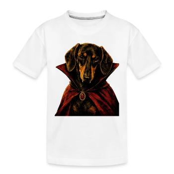 Dachshund Viennese Dog Halloween Vampire - Kids' Premium Organic T-Shirt - white - Front
