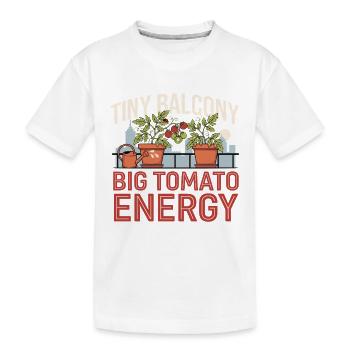 Kleiner Balkon Große Tomatenenergie - Kinder Premium Bio T-Shirt - Weiß - Vorne