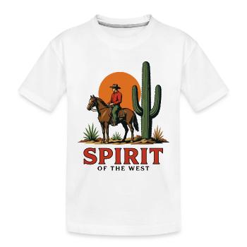 Esprit de l'Ouest Cowboy Crépuscule - Kids' Premium Organic T-Shirt - white - Front