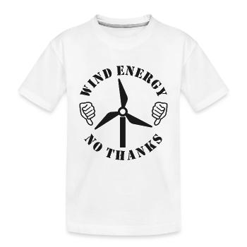 Énergie éolienne Non merci, pouce baissé - T-shirt bio Premium Enfant - blanc - Devant
