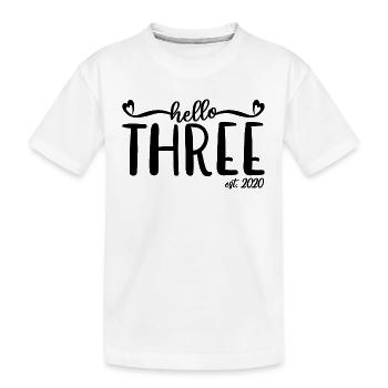 3e anniversaire Enfants filles 3 Hello Three Est. 2020 - T-shirt bio Premium Enfant - blanc - Devant