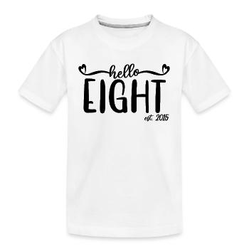 8. Geburtstag Kinder Mädchen 8 Hallo Acht Est. 2015 - Kinder Premium Bio T-Shirt - Weiß - Vorne