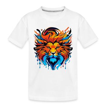 Lion's head with mane, colored - Kids' Premium Organic T-Shirt - white - Front
