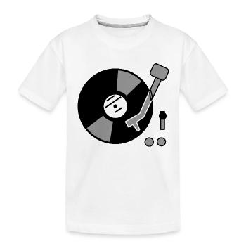 DJ Turntable Idée cadeau vinyle Disque phonographe Musique - T-shirt bio Premium Enfant - blanc - Devant