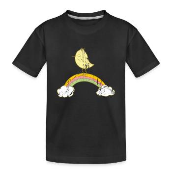 Regenbogenvogel, Magischer Kanarienvogel, Kleiner gelber Vogel - Kinder Premium Bio T-Shirt - Schwarz - Vorne