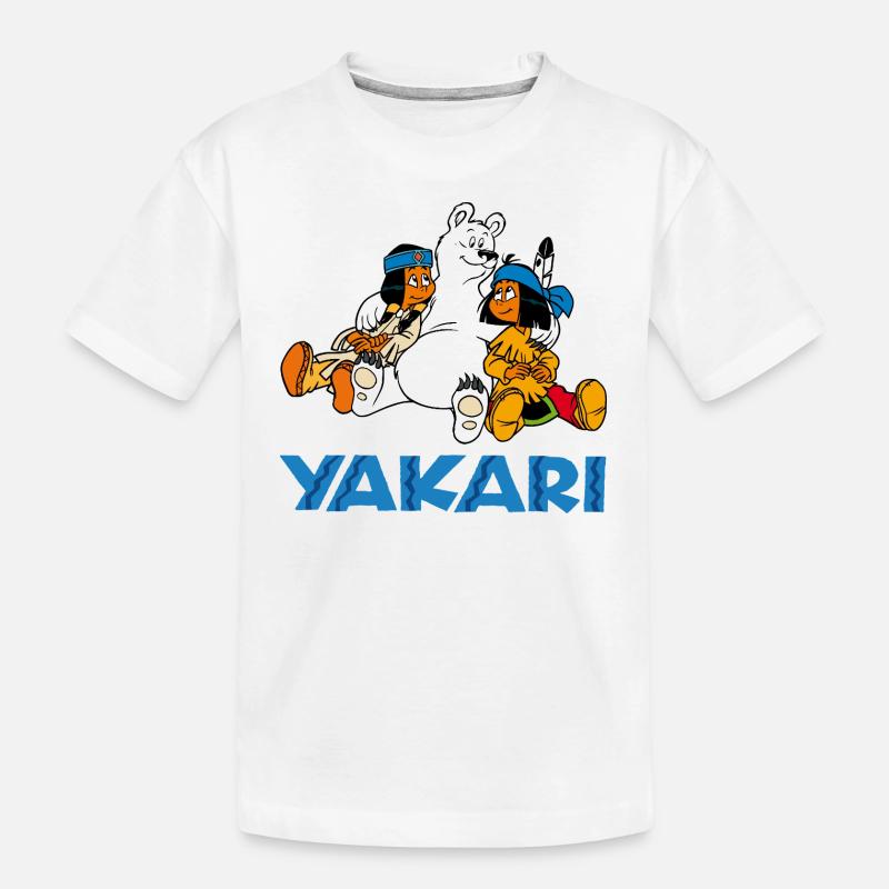 Yakari mit Schneeball - Kinder Premium Bio T-Shirt - Weiß