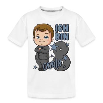 8. Geburtstag Junge 8 Jahre Jungs Ich bin coole 8 - Kinder Premium Bio T-Shirt - Weiß - Vorne
