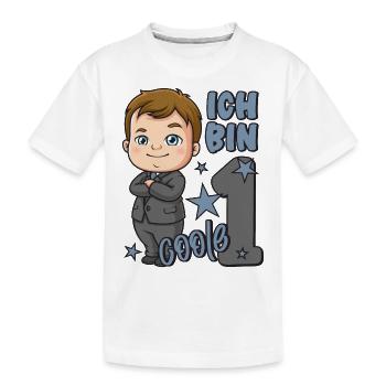 1. Geburtstag Junge 1 Jahr Jungs Ich bin coole 1 - Kinder Premium Bio T-Shirt - Weiß - Vorne