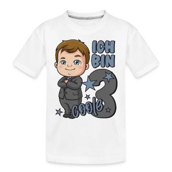 3. Geburtstag Junge 3 Jahre Jungs Ich bin coole 3 - Kinder Premium Bio T-Shirt - Weiß - Vorne