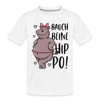 Nilpferd Hullern Hippopotamus Bauch Beine Hip Po - Kinder Premium Bio T-Shirt - Weiß - Vorne