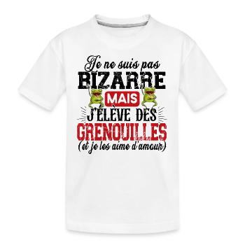 Grenouille Amphibien Cadeau Humour Étang Rainette - T-shirt bio Premium Enfant - blanc - Devant