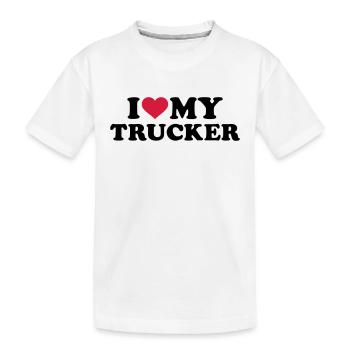 Trucker - Kinder Premium Bio T-Shirt - Weiß - Vorne